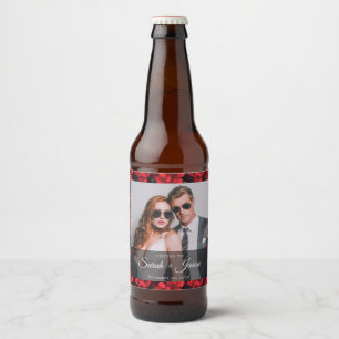 Beautiful Rose Fancy Wedding Beer Label