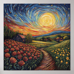 Beautiful Rose Flower Art Cosy Home Poster