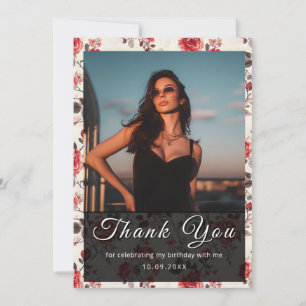Beautiful Rose Flower Birthday Present Thank You Card