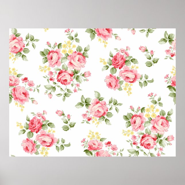 Beautiful rose flower pattern, little floral bouqu poster (Front)