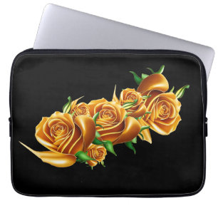 Beautiful rose gold flowers laptop sleeve