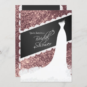 Beautiful Rose Gold Glitter Bridal Shower Invitation