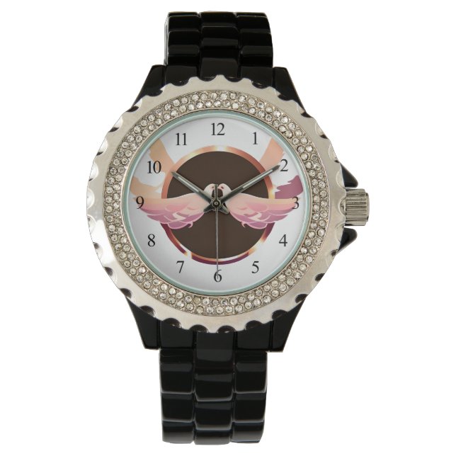 Beautiful Rose Gold Love Doves Watch (Front)