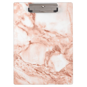 Beautiful Rose Gold Sparkle Faux Marble Pattern Clipboard