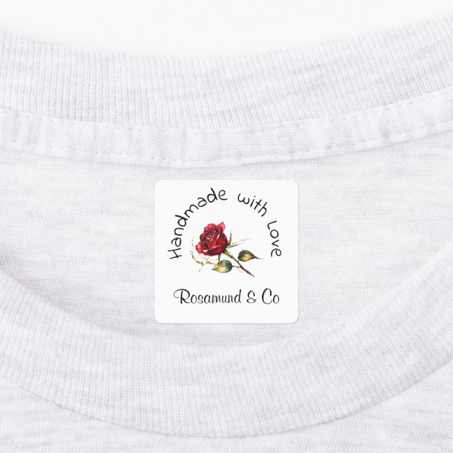 Beautiful Rose Handmade with Love Personalised (Affixed)