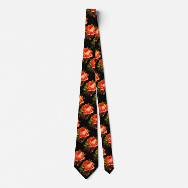 BEAUTIFUL ROSE,Orange Black Tie (Front)