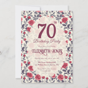 Beautiful Rose Themed Beach Party Invitation