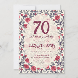 Beautiful Rose Themed Beach Party Invitation