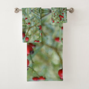 Beautiful Rosehip Abstract Bathroom Towel Set