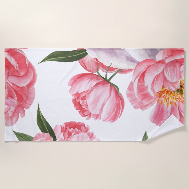 Beautiful Roses Beach Towel (Front)