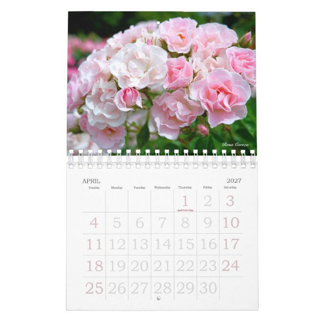 Beautiful Roses Calendar Bタイプ カレンダー (Apr 2027)