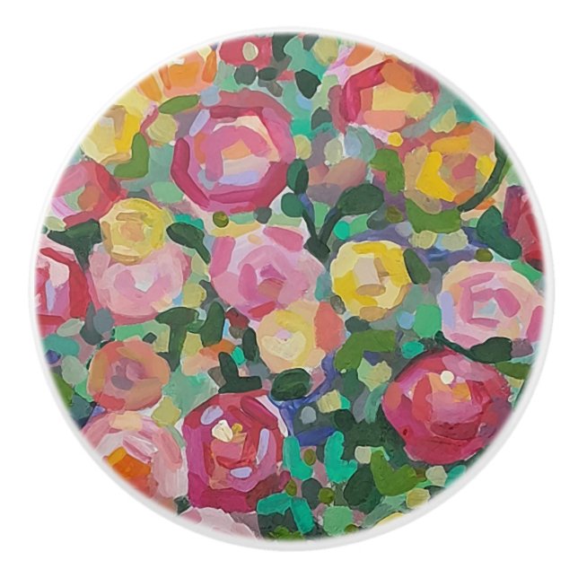 Beautiful roses Ceramic Pull (Front)