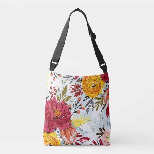 Beautiful Roses Crossbody Bag (Front)