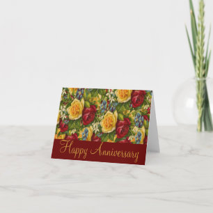 Beautiful Roses Happy Anniversary Greeting Card