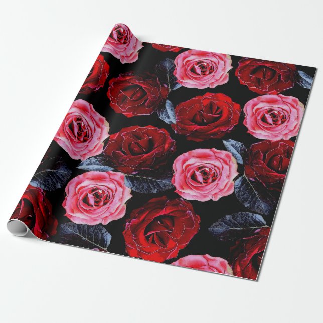 Beautiful Roses in Bloom Wrapping Paper (Unrolled)