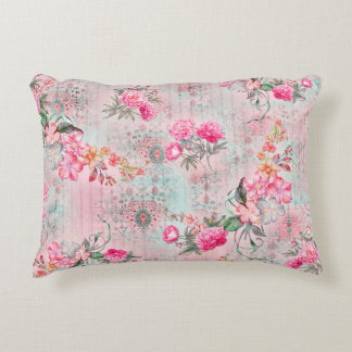Beautiful roses on vintage paper texture illustrat decorative cushion
