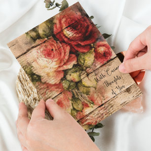 Beautiful Roses on Wood Sympathy Card