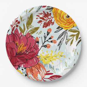 Beautiful Roses Paper Plate