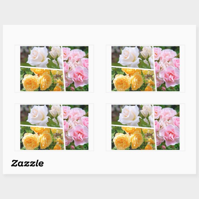 Beautiful Roses [Rectangle Seal] Rectangular Sticker (Sheet)