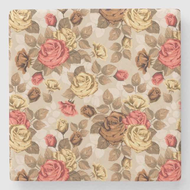 Beautiful Roses Stone Coaster (Front)