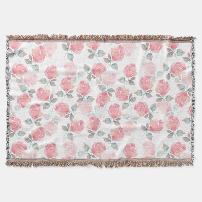 Beautiful roses throw blanket (Front)