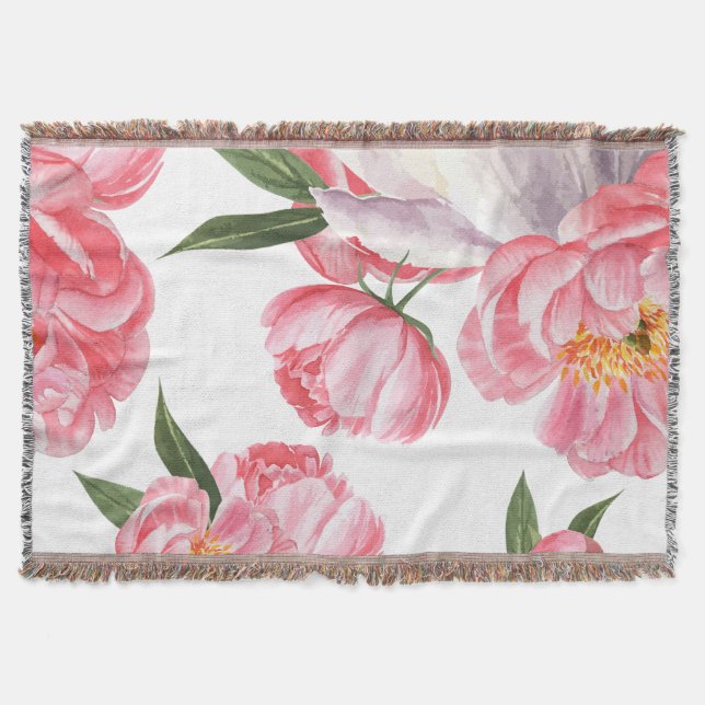 Beautiful Roses Throw Blanket (Front)