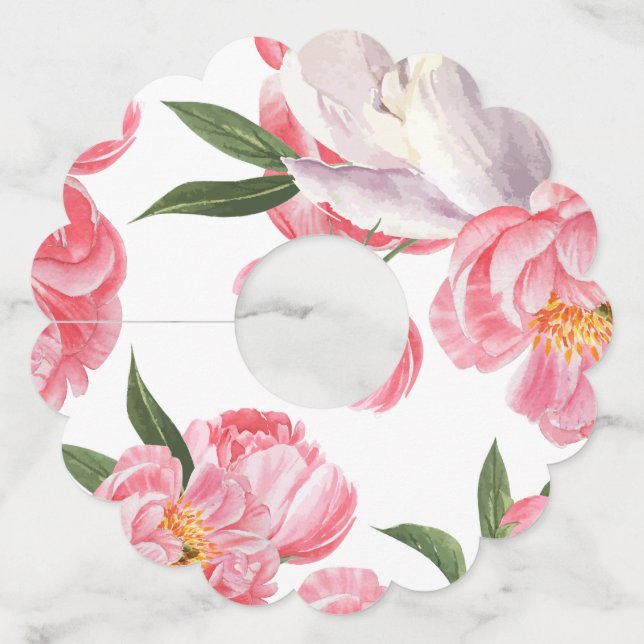 Beautiful Roses Wine Glass Tag (Front)