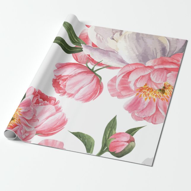 Beautiful Roses Wrapping Paper (Unrolled)