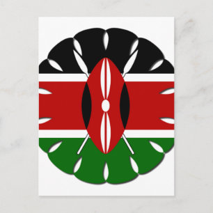 Beautiful Round Kenyan Motif: A National Symbol Postcard