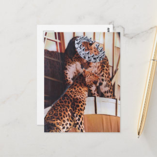 Beautiful Royal Big Cats Collage Postcard