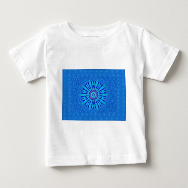 Beautiful Royal Blue Mandala Art Print Baby T-Shirt (Front)