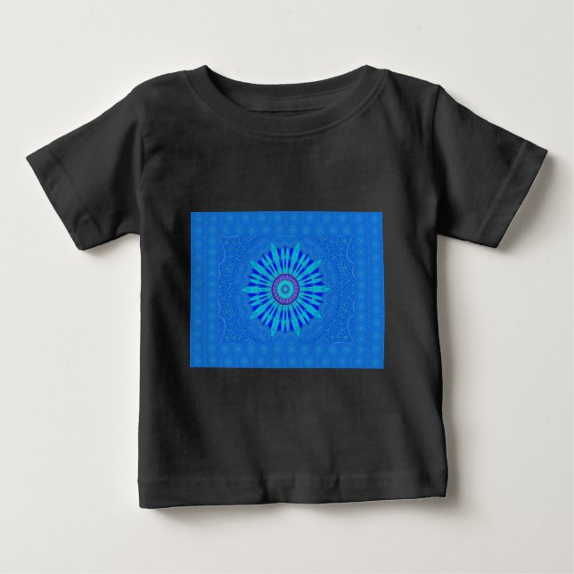 Beautiful Royal Blue Mandala Art Print Baby T-Shirt (Front)