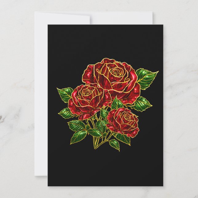 Beautiful Ruby Red Rose Blank Note Card (Front)
