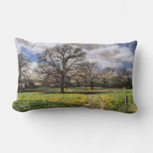 Beautiful Rural Midwest Farm Landscape Lumbar Cushion