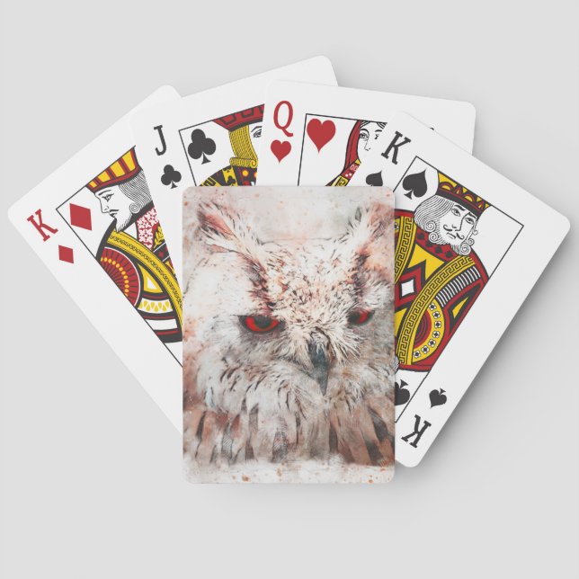 Beautiful Rust Accent Owl   Bicycle Playing Cards (Back)