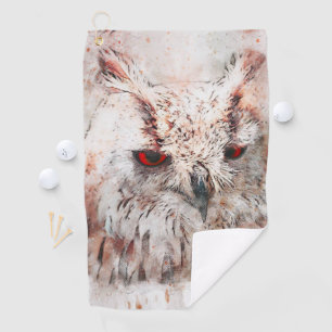 Beautiful Rust Accent Owl Golf Towel