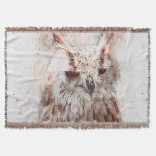 Beautiful Rust Accent Owl Tote Bag Throw Blanket