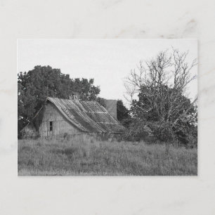 Beautiful Rustic Barn B & W Photo Near KCMO Postcard