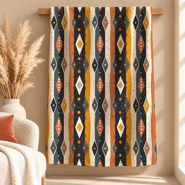 Beautiful Rustic Boho Geometric Shapes Blanket (Beautiful Rustic Boho Geometric Shapes Blanket)