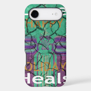 Beautiful rustic cracked mud love heals text art