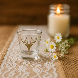 Beautiful Rustic deerhead Shot Glass