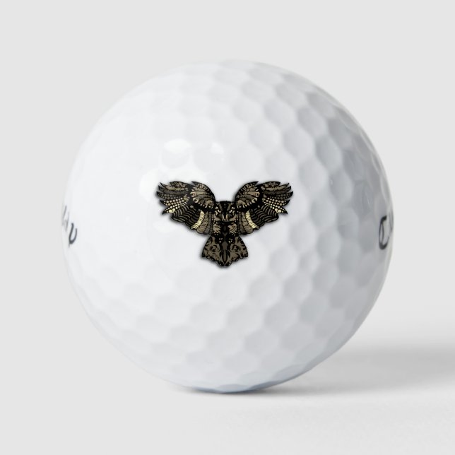 Beautiful Rustic Owl Golf Balls (Front)