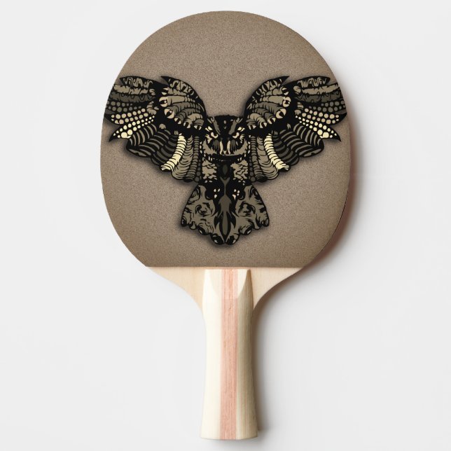 Beautiful Rustic Owl Ping Pong Paddle (Front)