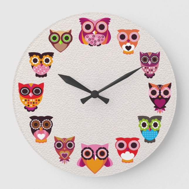 Beautiful Rustic Owl Wall Clock (Front)