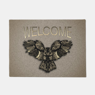 Beautiful Rustic Owl Welcome Doormat