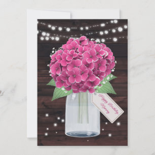 Beautiful Rustic Pink Floral Birthday Card for Mum