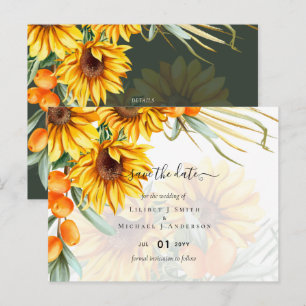 Beautiful Rustic Sunflowers Pampas Grass Wedding Postcard