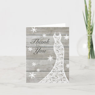 Beautiful Rustic Winter Thank You Card