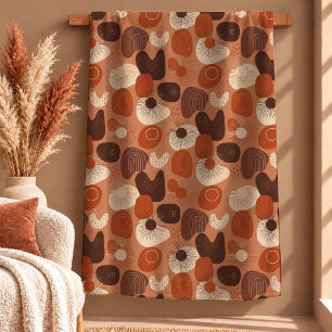 Beautiful Rusty Dark Brown Boho Rainbow Blanket
