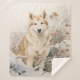 Beautiful Sable Husky Sherpa Blanket
